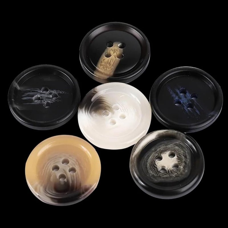 23mm Round Resin Buttons 4 Holes Flatback Sewing Buttons No2 Brown for Clothing Crafts DIY - Image 5